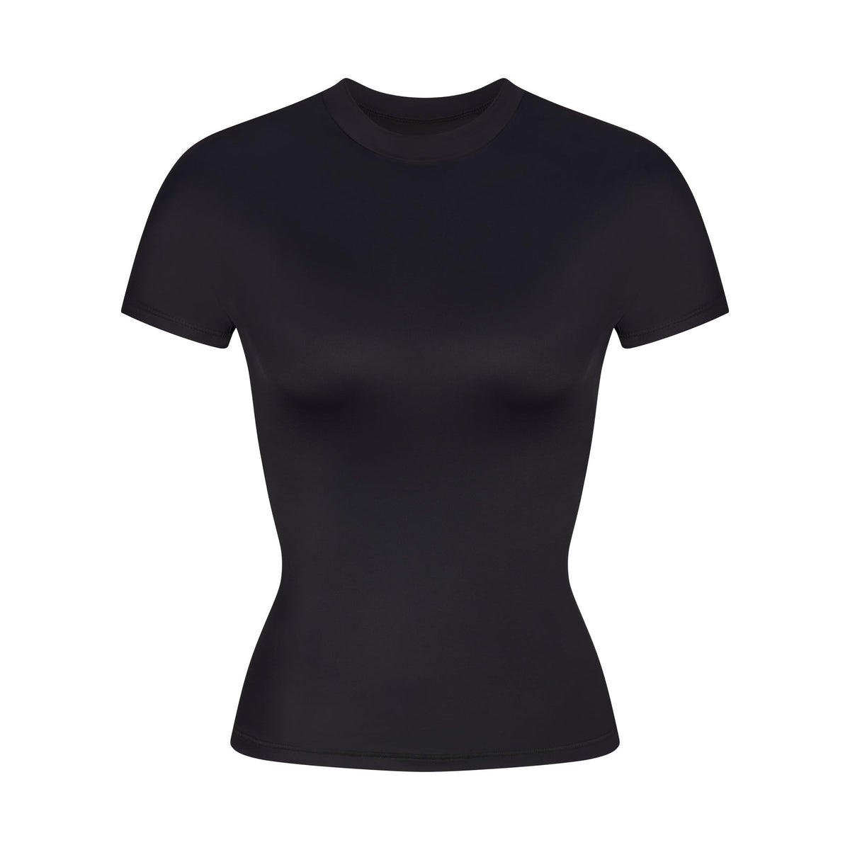 NikeSKIMS SHINE SHORT SLEEVE MOCK NECK TOP | OBSIDIAN