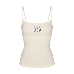SKIMS FOR TEAM USA COTTON JERSEY OLYMPIC CAMI | ECRU