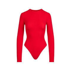 FITS EVERYBODY LONG SLEEVE CREW NECK BODYSUIT | CHERRY