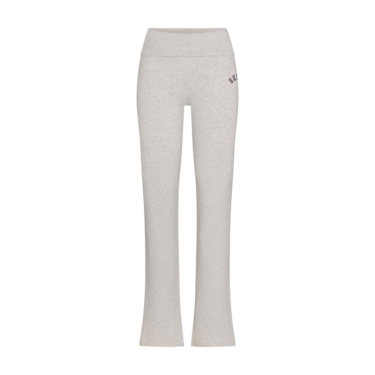 COTTON JERSEY LOGO FOLDOVER PANT | LIGHT HEATHER GREY ARCHED SKIMS PLAID