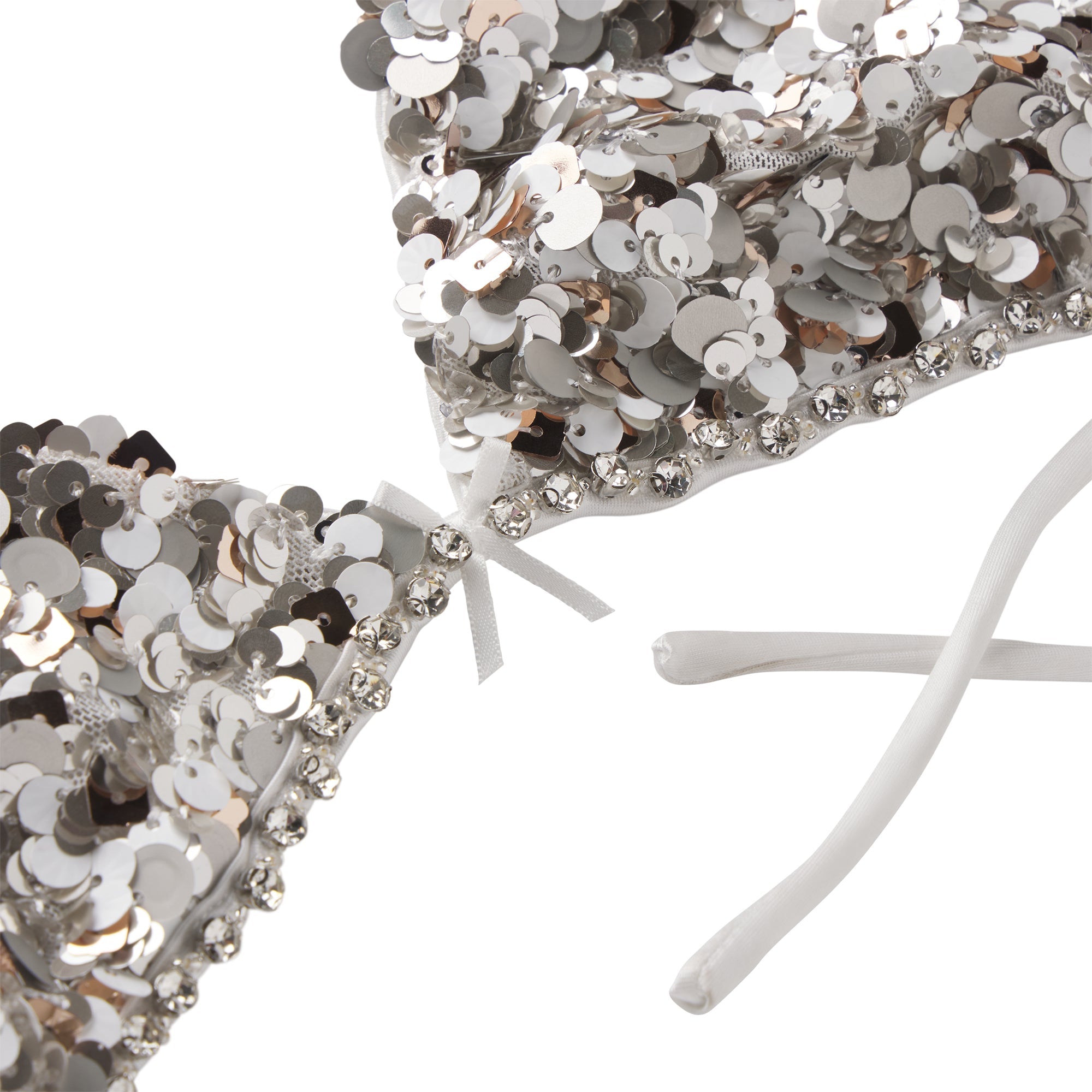 NOVELTY INTIMATES SEQUIN BRALETTE AND HIPSTER SET | SNOW