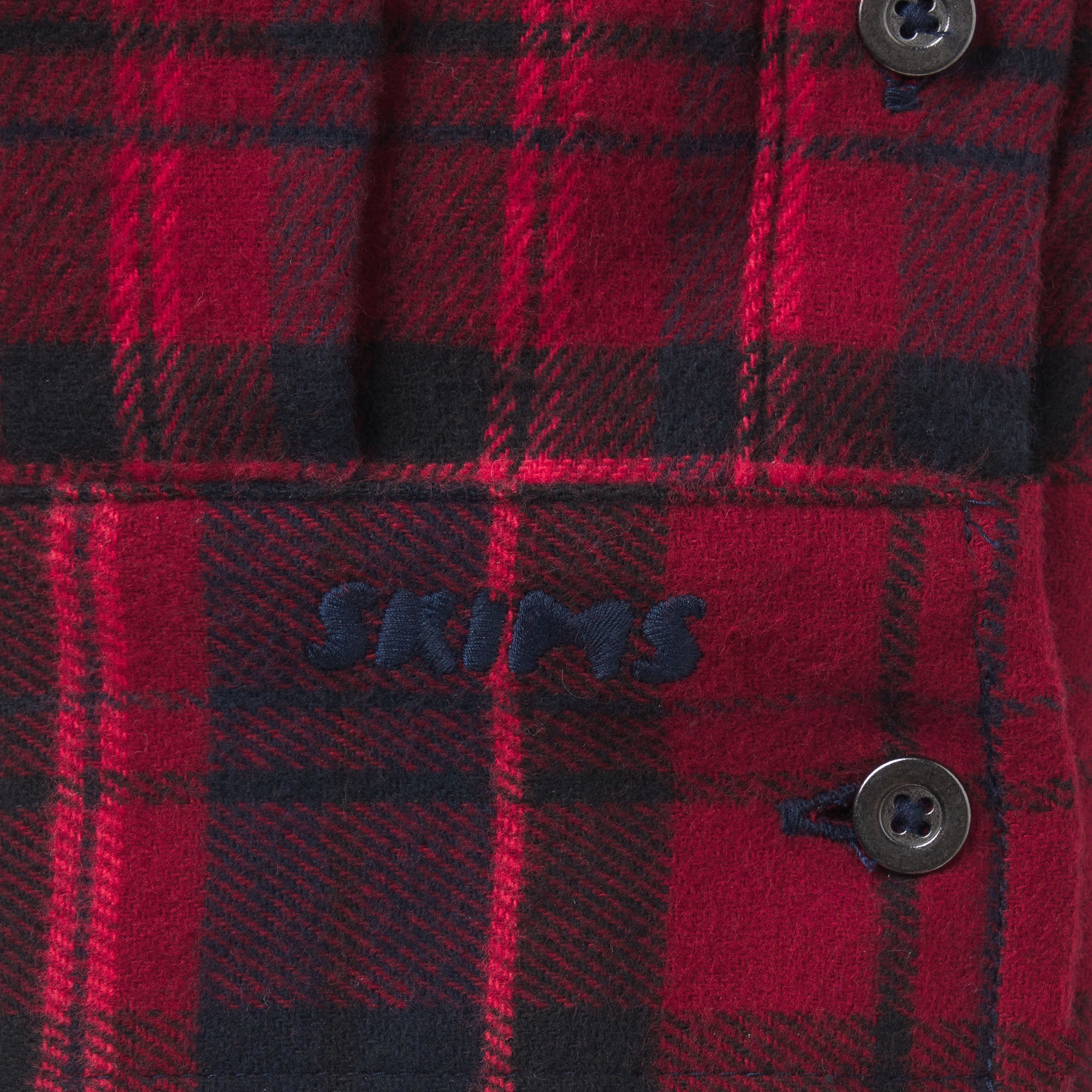 OUTDOOR FLANNEL OVERSIZED HOODED SHIRT | MERLOT CABIN PLAID