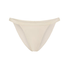 LIGHTWEIGHT COTTON LOGO PICOT STRING BIKINI | BUTTER TONAL