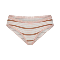 LIGHTWEIGHT COTTON POINTELLE LACE BRIEF | VILLA EGRET RUNWAY STRIPE