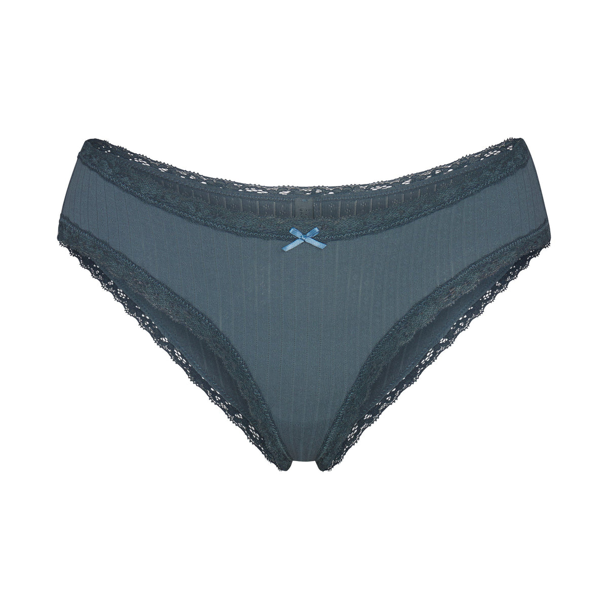 LIGHTWEIGHT COTTON POINTELLE LACE BRIEF | ZIRCON TONAL