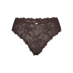 STRETCH LACE BRIEF | ESPRESSO