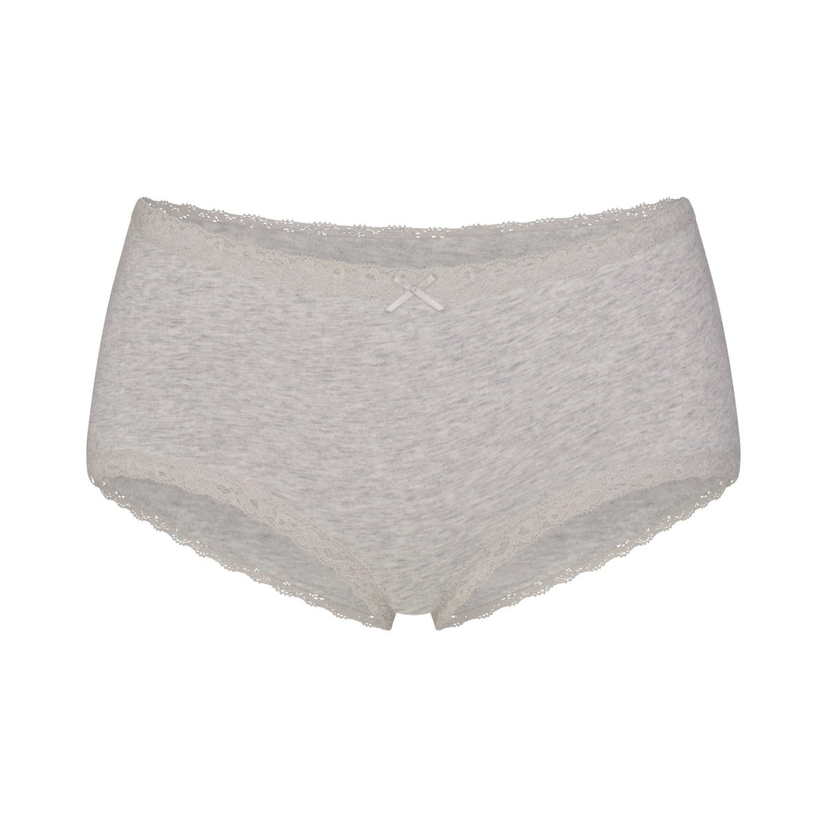 LIGHTWEIGHT COTTON LACE BOY SHORT | LIGHT HEATHER GREY