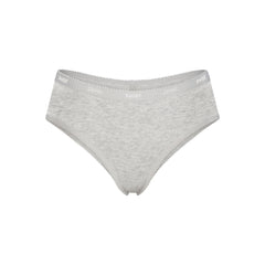 LIGHTWEIGHT COTTON LOGO PICOT HIPSTER | LIGHT HEATHER GREY