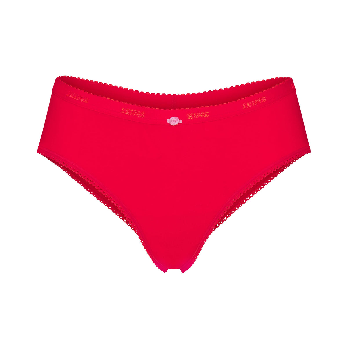 LIGHTWEIGHT COTTON LOGO PICOT HIPSTER | RUBY TONAL