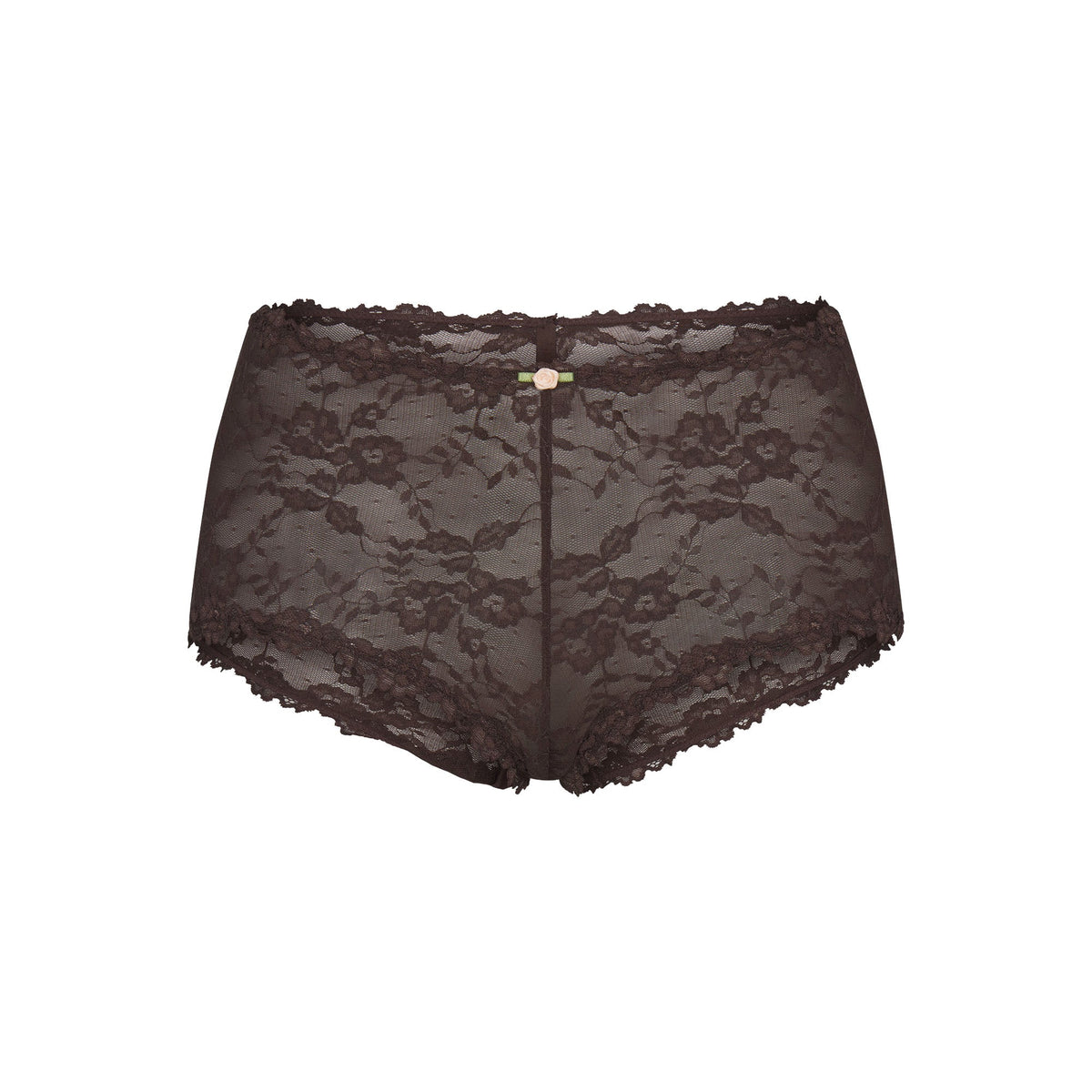 STRETCH LACE BOY SHORT | ESPRESSO