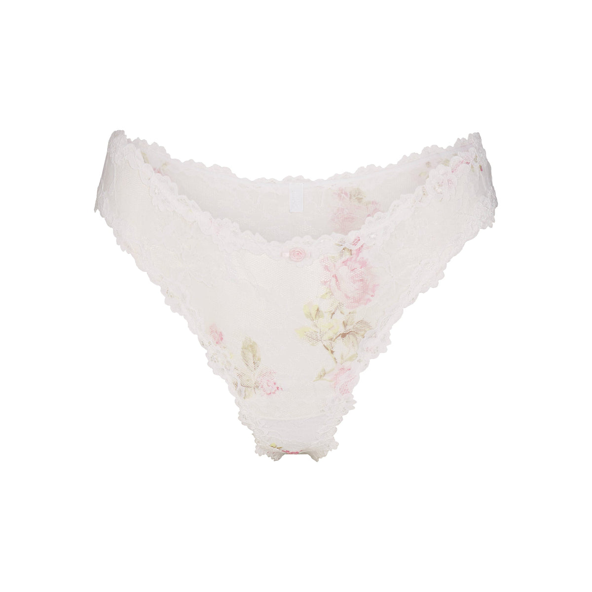 STRETCH LACE DIPPED THONG | SNOW VINTAGE FLORAL PRINT