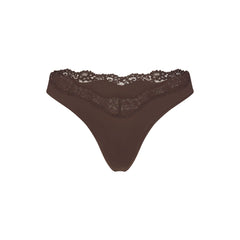 FITS EVERYBODY LACE DIPPED THONG | ESPRESSO