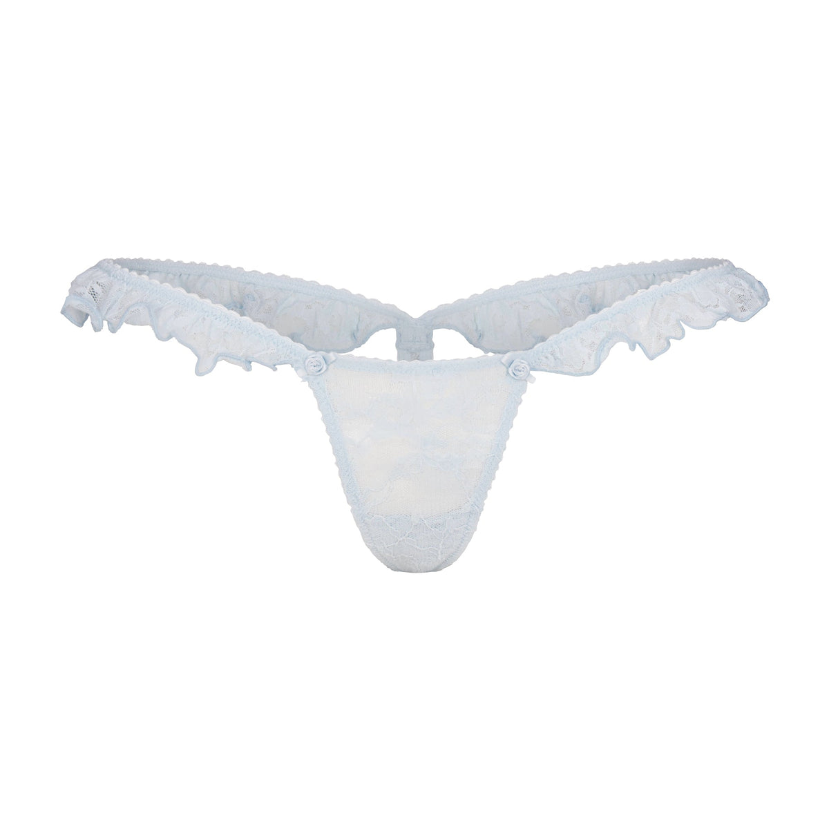 STRETCH LACE BUTTERFLY THONG | POWDER BLUE