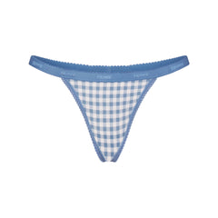 LIGHTWEIGHT COTTON LOGO PICOT THONG | ARCTIC GINGHAM
