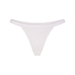 LIGHTWEIGHT COTTON LOGO PICOT THONG | SNOW