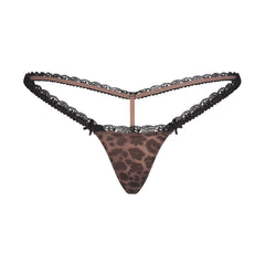 FITS EVERYBODY LACE MICRO THONG | UMBER LEOPARD PRINT