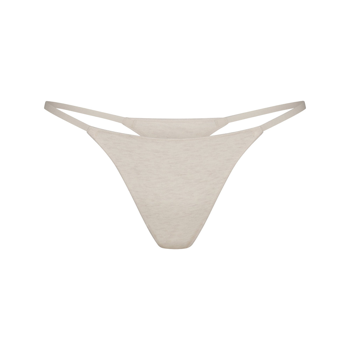 LIGHTWEIGHT COTTON STRING THONG | OATMEAL HEATHER