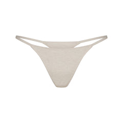 LIGHTWEIGHT COTTON STRING THONG | OATMEAL HEATHER