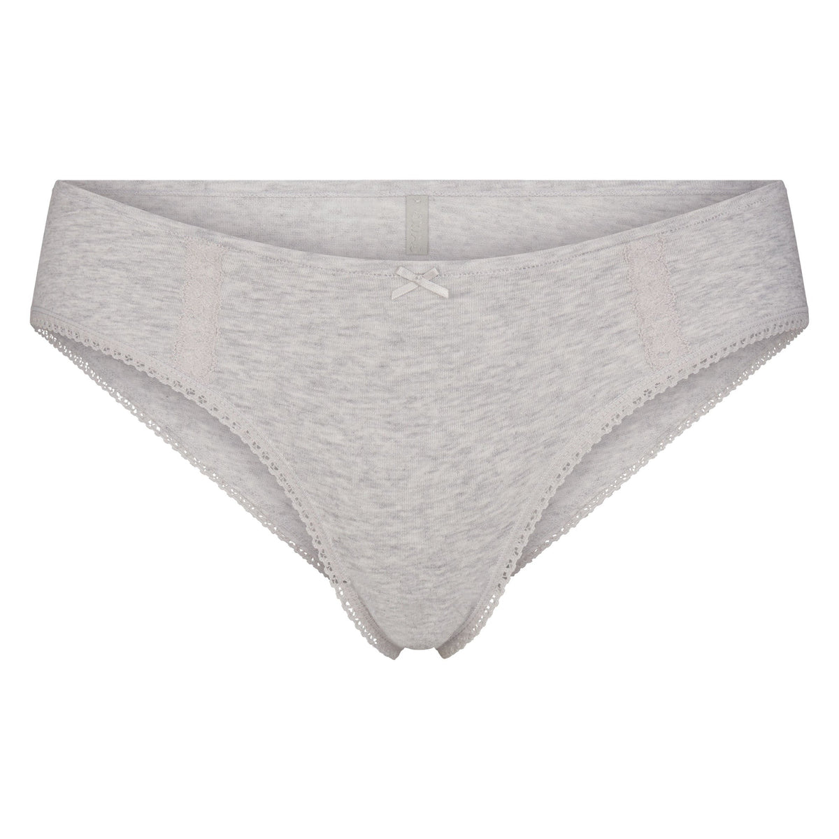 LIGHTWEIGHT COTTON LACE HIPSTER | LIGHT HEATHER GREY