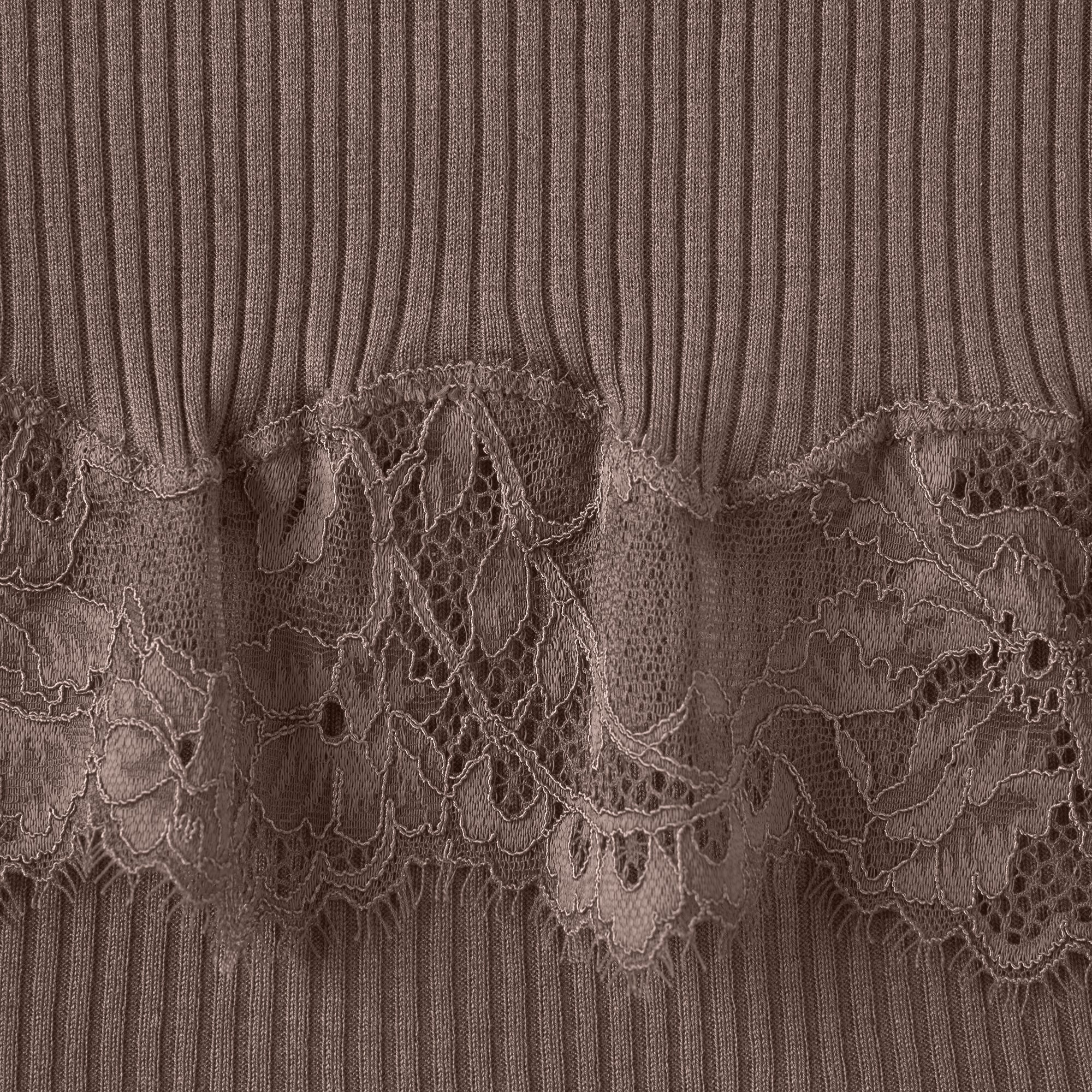 RIB KNIT LACE MINI SKIRT | AMETHYST