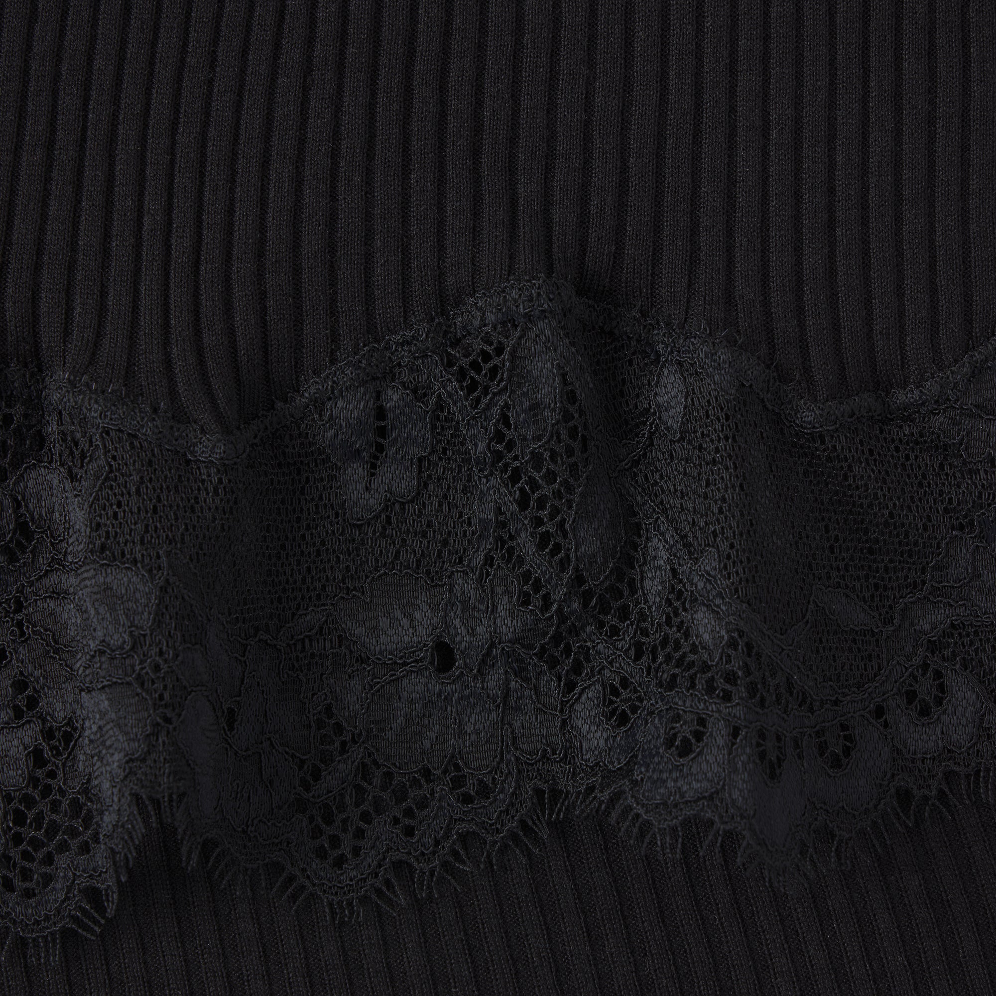 RIB KNIT LACE CAMI | OBSIDIAN