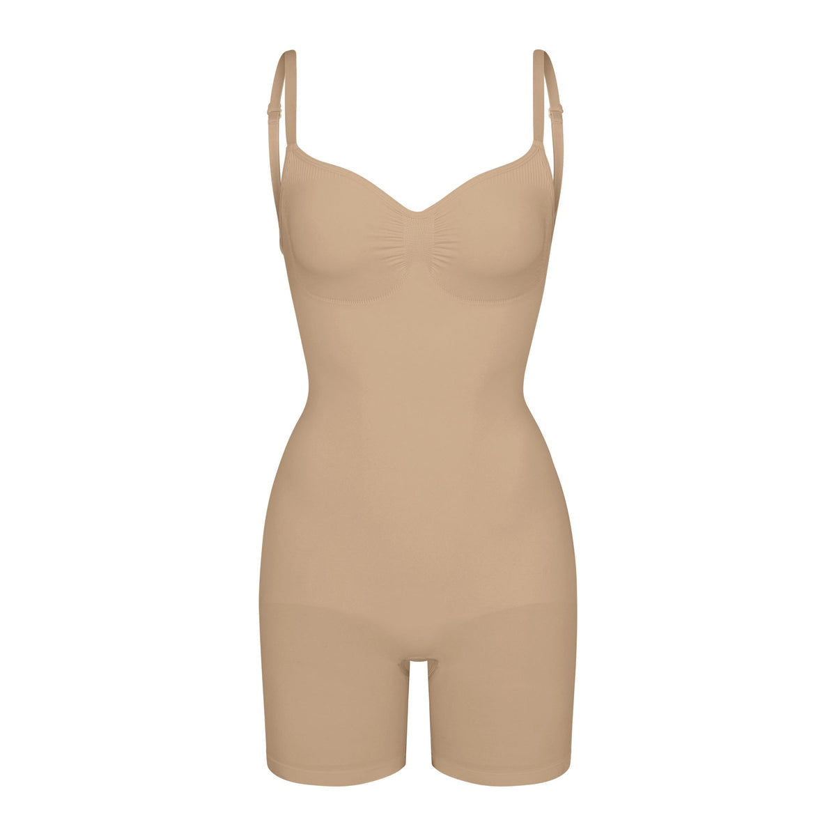 SEAMLESS SCULPT LOW BACK MID THIGH BODYSUIT | CLAY