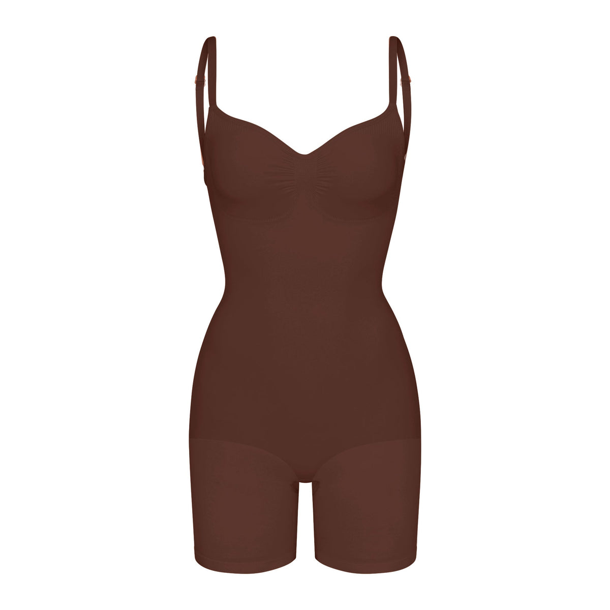 SEAMLESS SCULPT LOW BACK MID THIGH BODYSUIT | COCOA