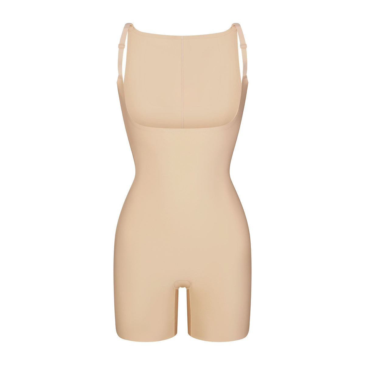 SKIMS BODY CORE SCULPT BACK SMOOTHING OPEN BUST MID THIGH BODYSUIT | SAND