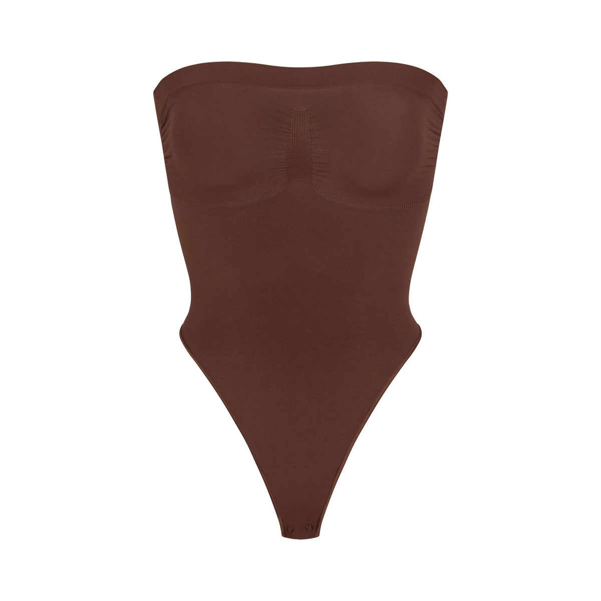 SEAMLESS SCULPT STRAPLESS THONG BODYSUIT | COCOA
