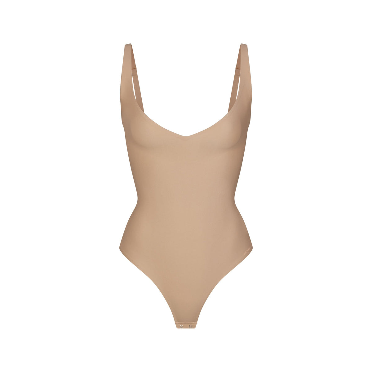 SKIMS BODY CORE SCULPT PLUNGE THONG BODYSUIT | CLAY