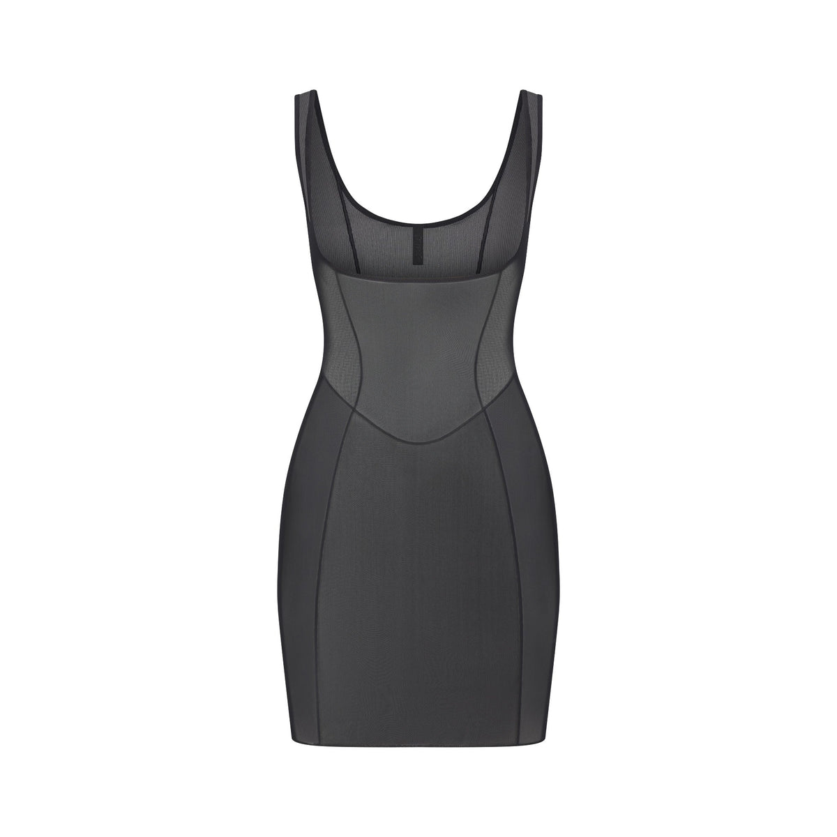 POWER MESH SHAPEWEAR OPEN BUST SLIP DRESS | ONYX