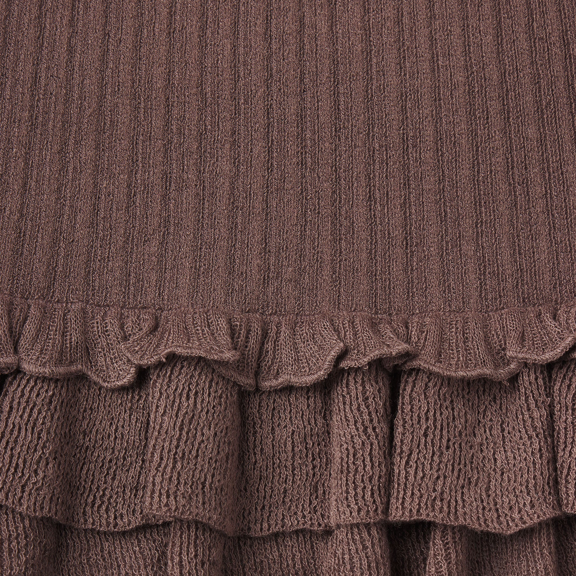 SHEER KNIT RUFFLE MINI SKIRT | AMETHYST