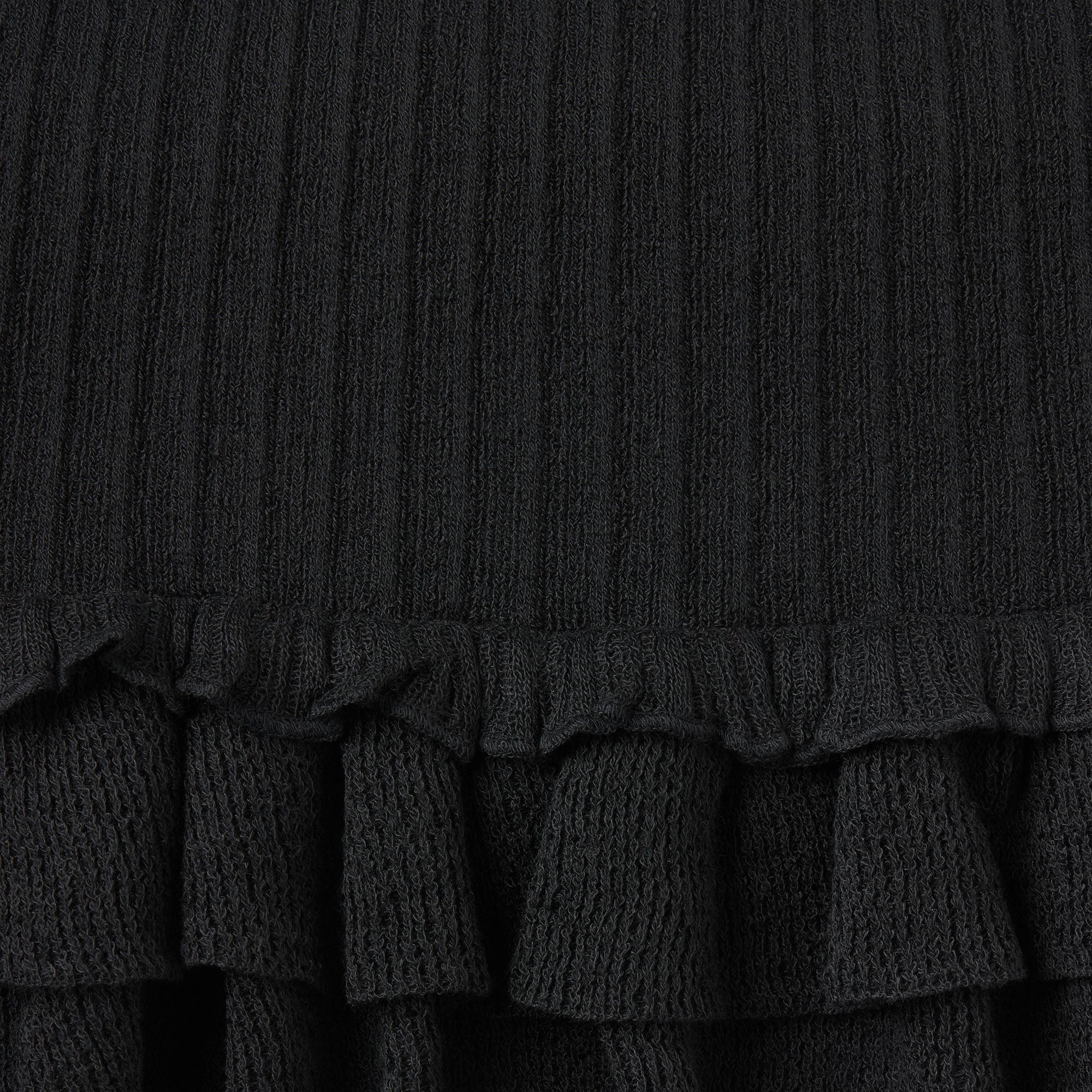 SHEER KNIT RUFFLE MINI SKIRT | ONYX