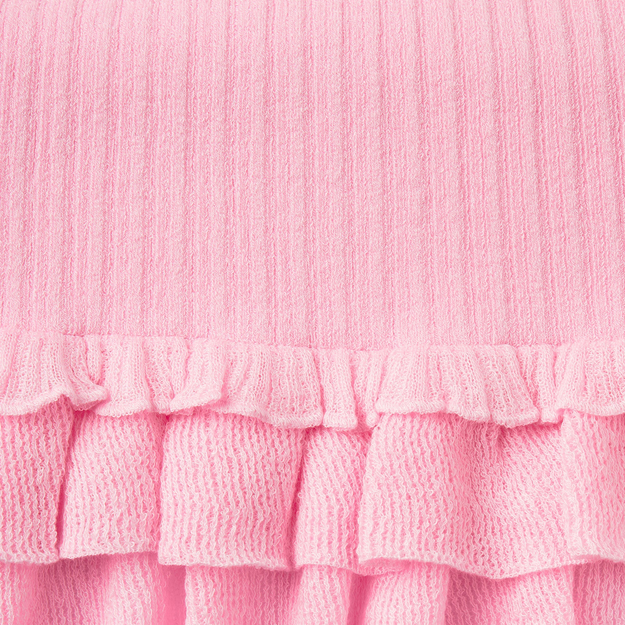 SHEER KNIT RUFFLE DRESS | PEONY