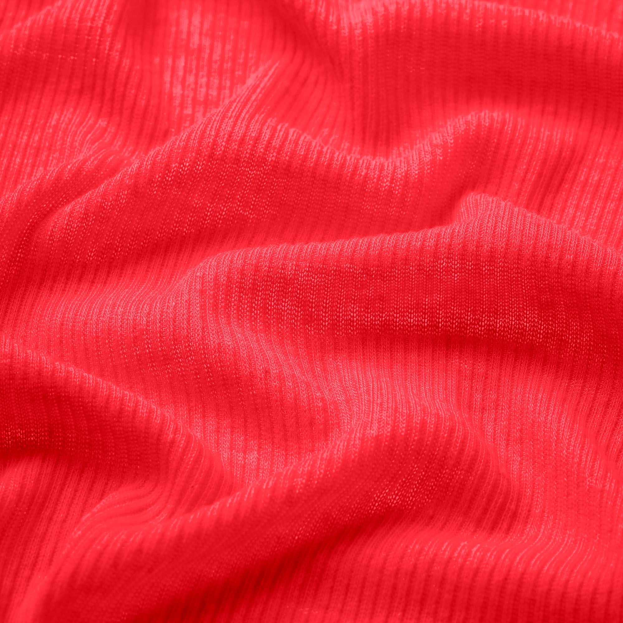 SHEER RIB LONG SLEEVE TOP | CARMINE