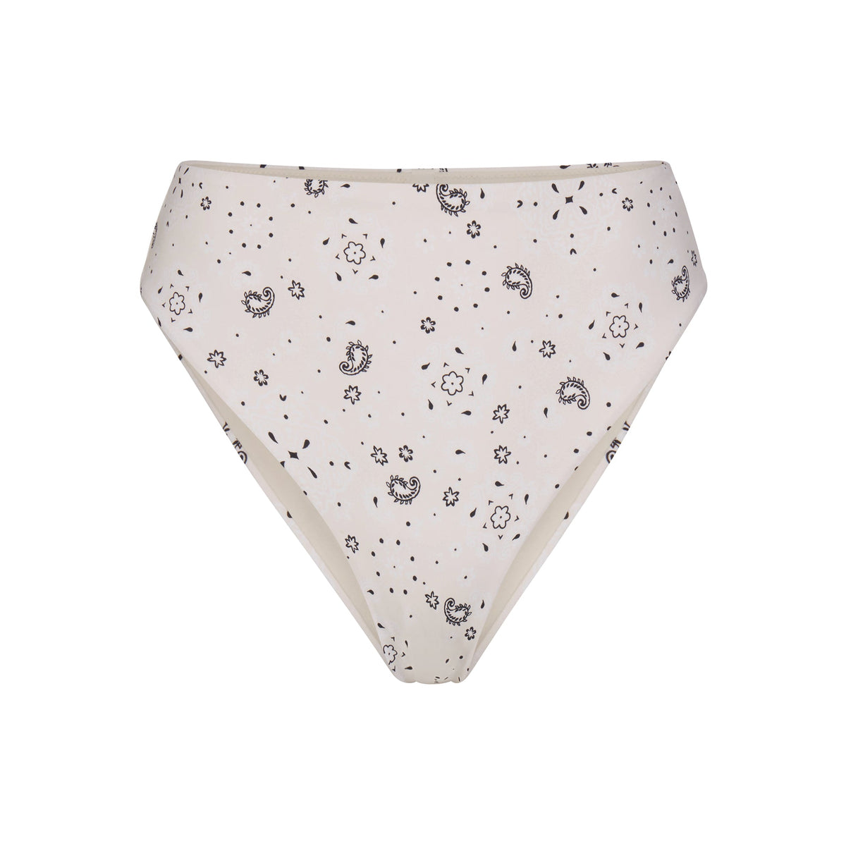 SIGNATURE SWIM HIGH-WAISTED BIKINI BOTTOM | ECRU BANDANA PRINT