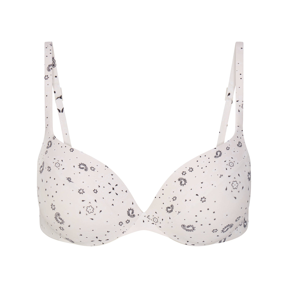SIGNATURE SWIM ULTIMATE PUSH-UP TIE BACK BIKINI TOP | ECRU BANDANA PRINT
