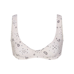 SIGNATURE SWIM PLUNGE BIKINI TOP | ECRU BANDANA PRINT