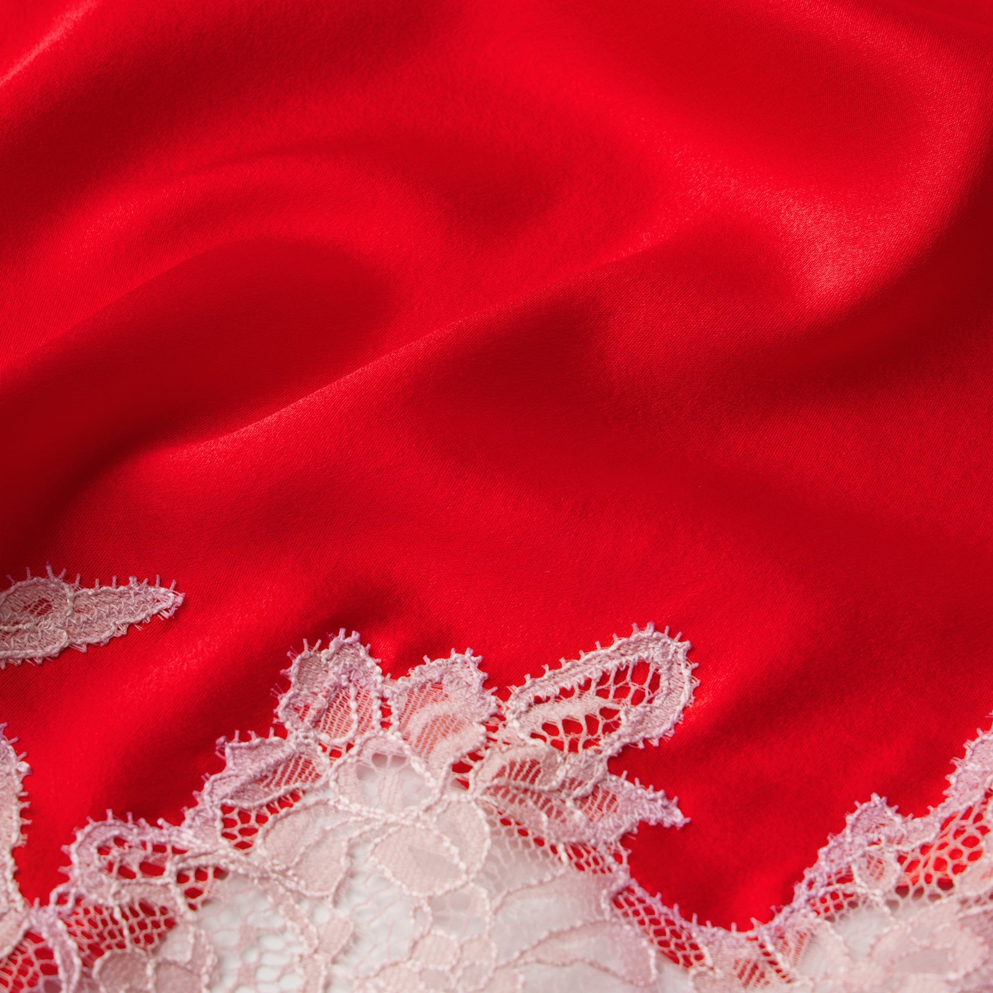 SILK LACE STRAIGHT LEG PANT | RUBY CONTRAST