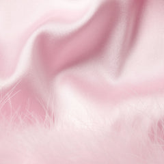 SILK FEATHER TRIM GLOVES | CHERRY BLOSSOM