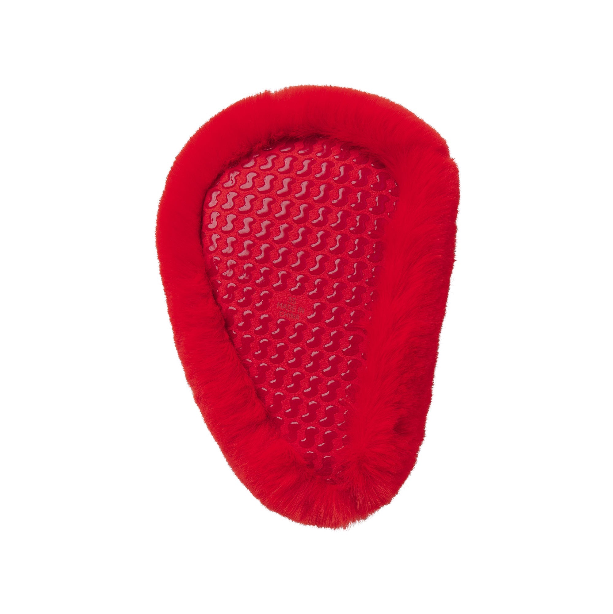 FAUX FUR HEART SLIPPER | RUBY