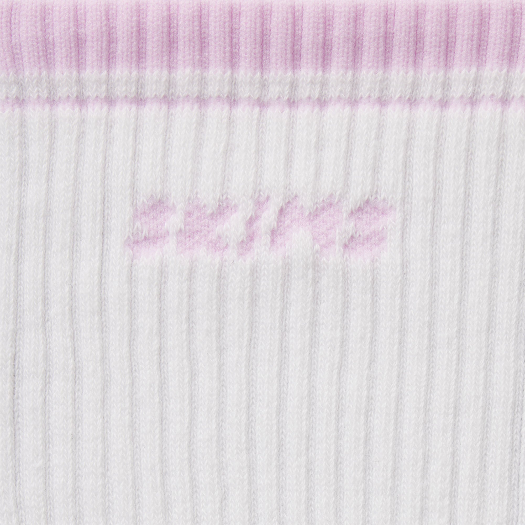 SKIMS SOCKS RIBBED CREW LOGO SOCK | SNOW AND CHERRY BLOSSOM