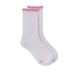 LETTUCE EDGE CREW SOCK 2-PACK | BUBBLEGUM AND SNOW