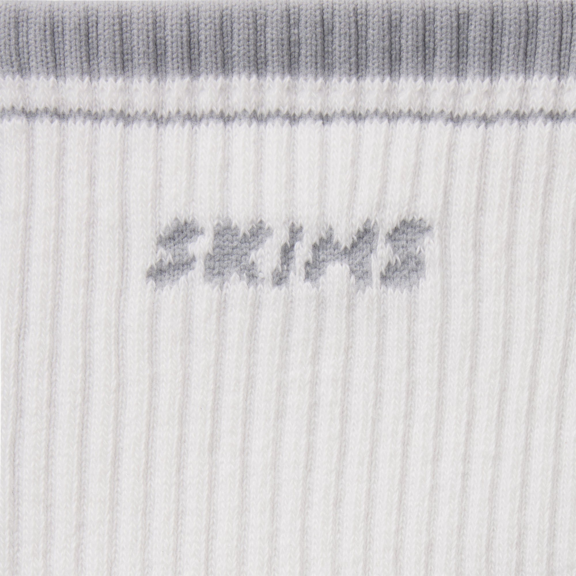 SKIMS SOCKS RIBBED CREW LOGO SOCK | SNOW AND LIGHT HEATHER GREY