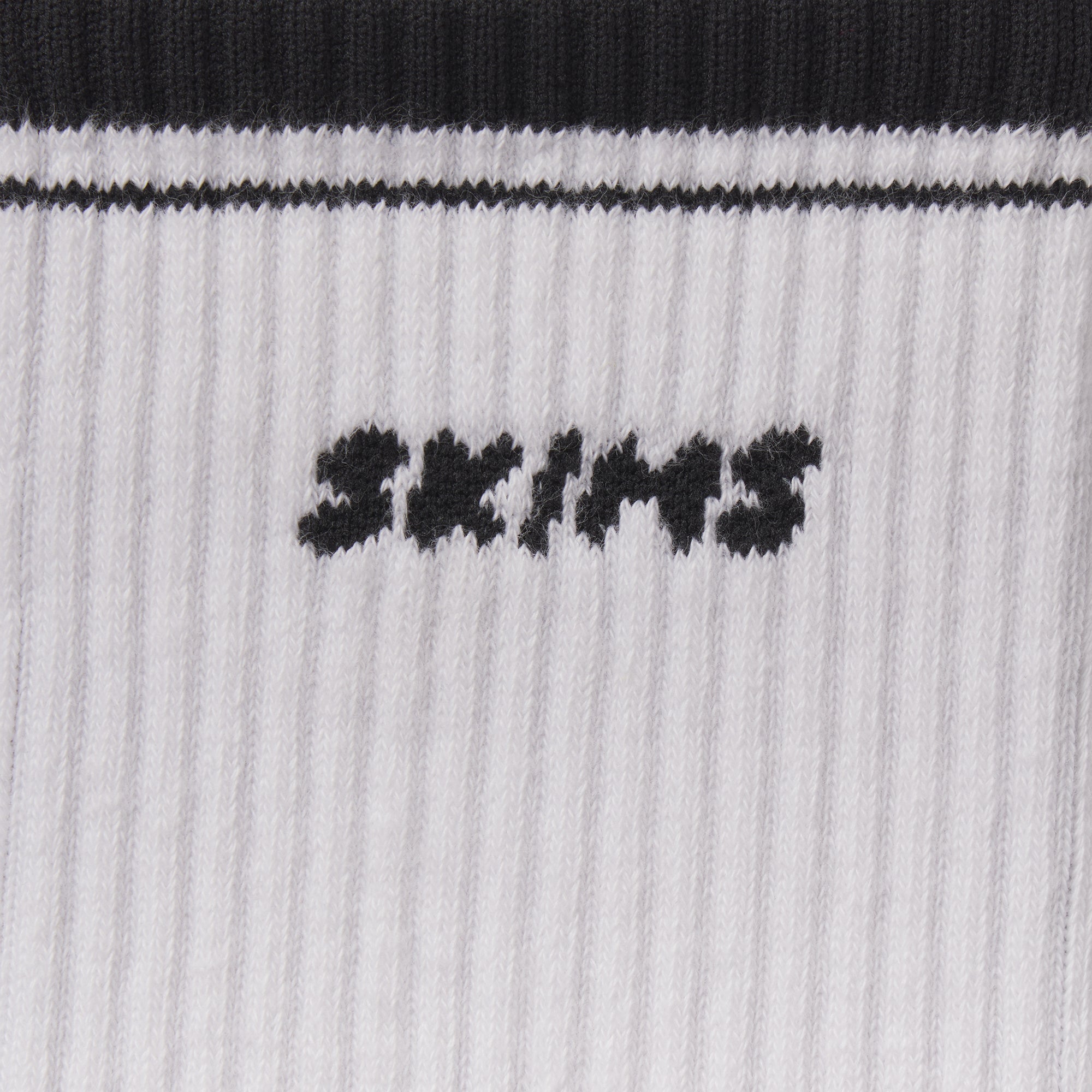 SKIMS SOCKS RIBBED QUARTER CREW LOGO SOCK | SNOW AND ONYX