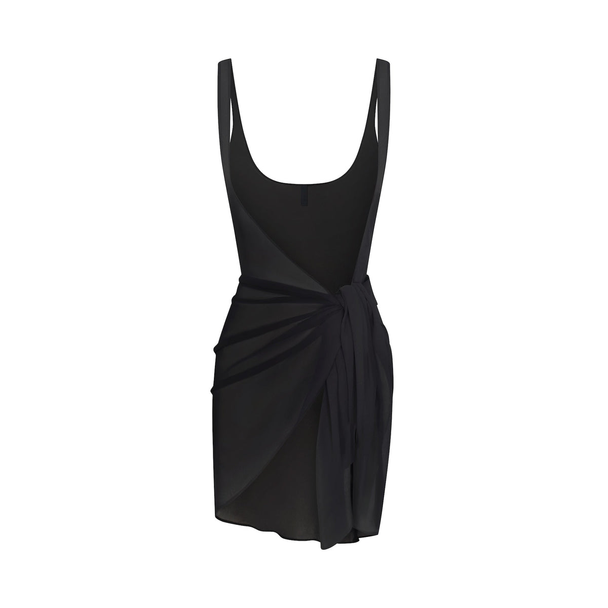 SWIM COVER-UPS SHEER OPEN FRONT SARONG | OBSIDIAN