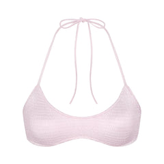 SATIN SWIM SMOCKED SCOOP BIKINI TOP | CHERRY BLOSSOM