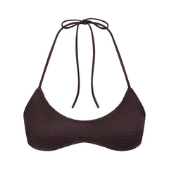 SATIN SWIM SMOCKED SCOOP BIKINI TOP | PHOENIX