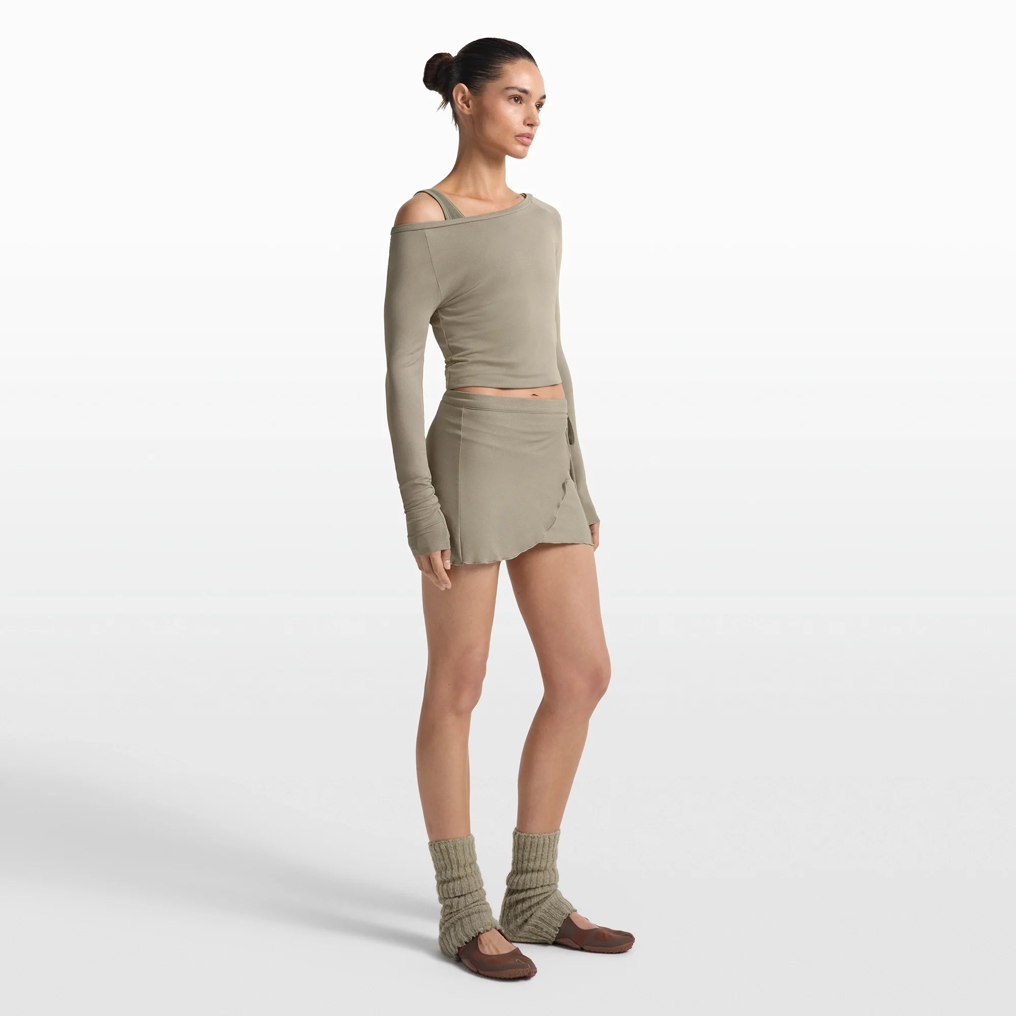 NikeSKIMS STRETCH KNIT WRAP SKIRT | DUNE