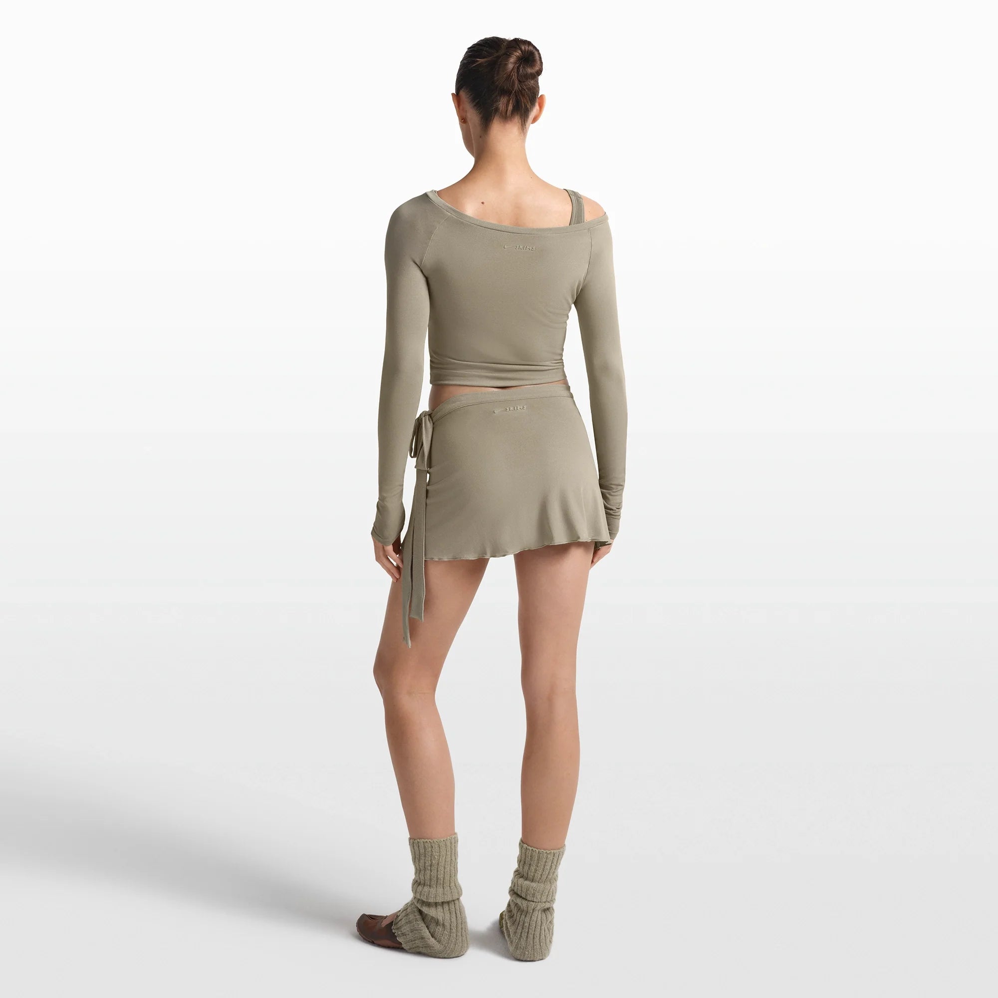 NikeSKIMS STRETCH KNIT WRAP SKIRT | DUNE